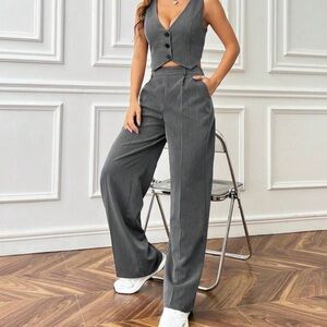 SHEIN Gray Vest & Pants Set